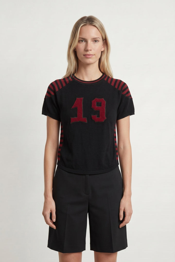 Tee-shirt Noir et Bordeaux - Taille S/36 de la marque The Kooples - Sport | PARAD107174 - Vendu par Paradigme - Image 1