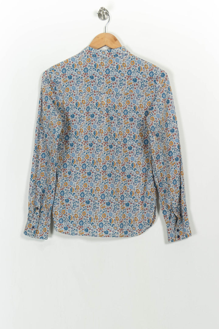 Chemise Fleurie Bleue et Jaune - Taille M/38 de la marque Sessùn | PARAD107177 - Vendu par Paradigme - Image 4