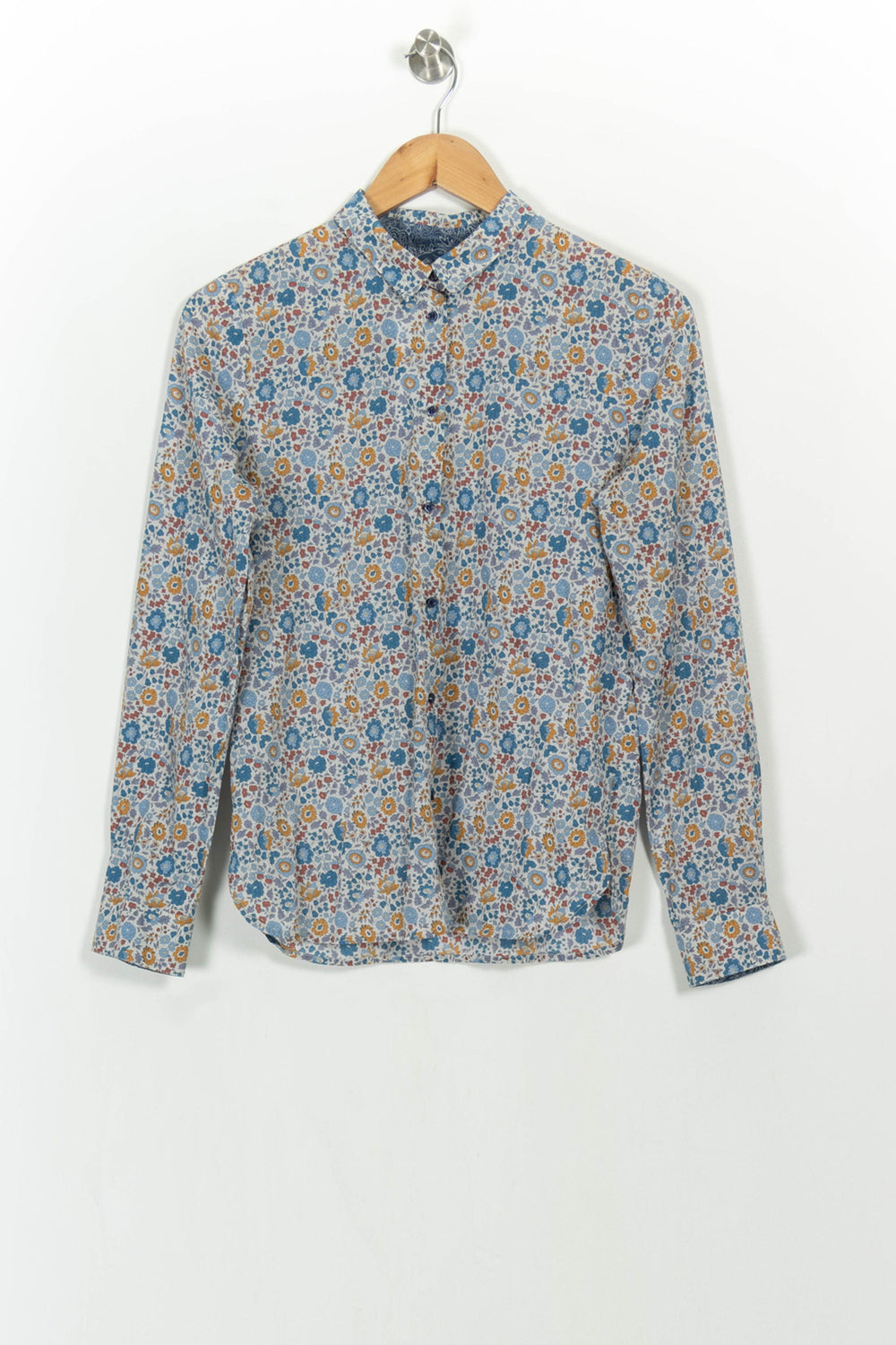 Chemise Fleurie Bleue et Jaune - Taille M/38 de la marque Sessùn | PARAD107177 - Vendu par Paradigme - Image 2