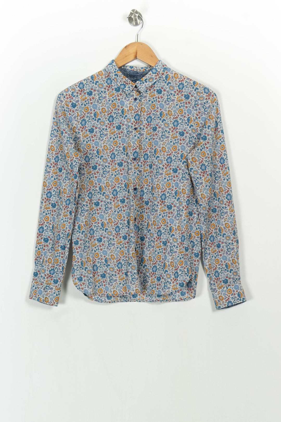 Chemise Fleurie Bleue et Jaune - Taille M/38 de la marque Sessùn | PARAD107177 - Vendu par Paradigme - Image 2
