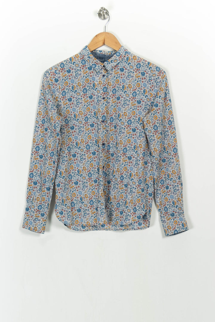 Chemise Fleurie Bleue et Jaune - Taille M/38 de la marque Sessùn | PARAD107177 - Vendu par Paradigme - Image 2