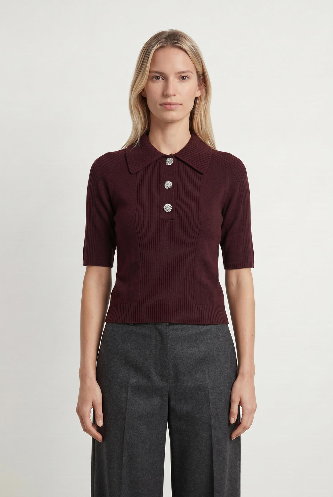 Polo Bordeaux - Taille S/36 de la marque ba&sh | PARAD107179 - Vendu par Paradigme - Image 1