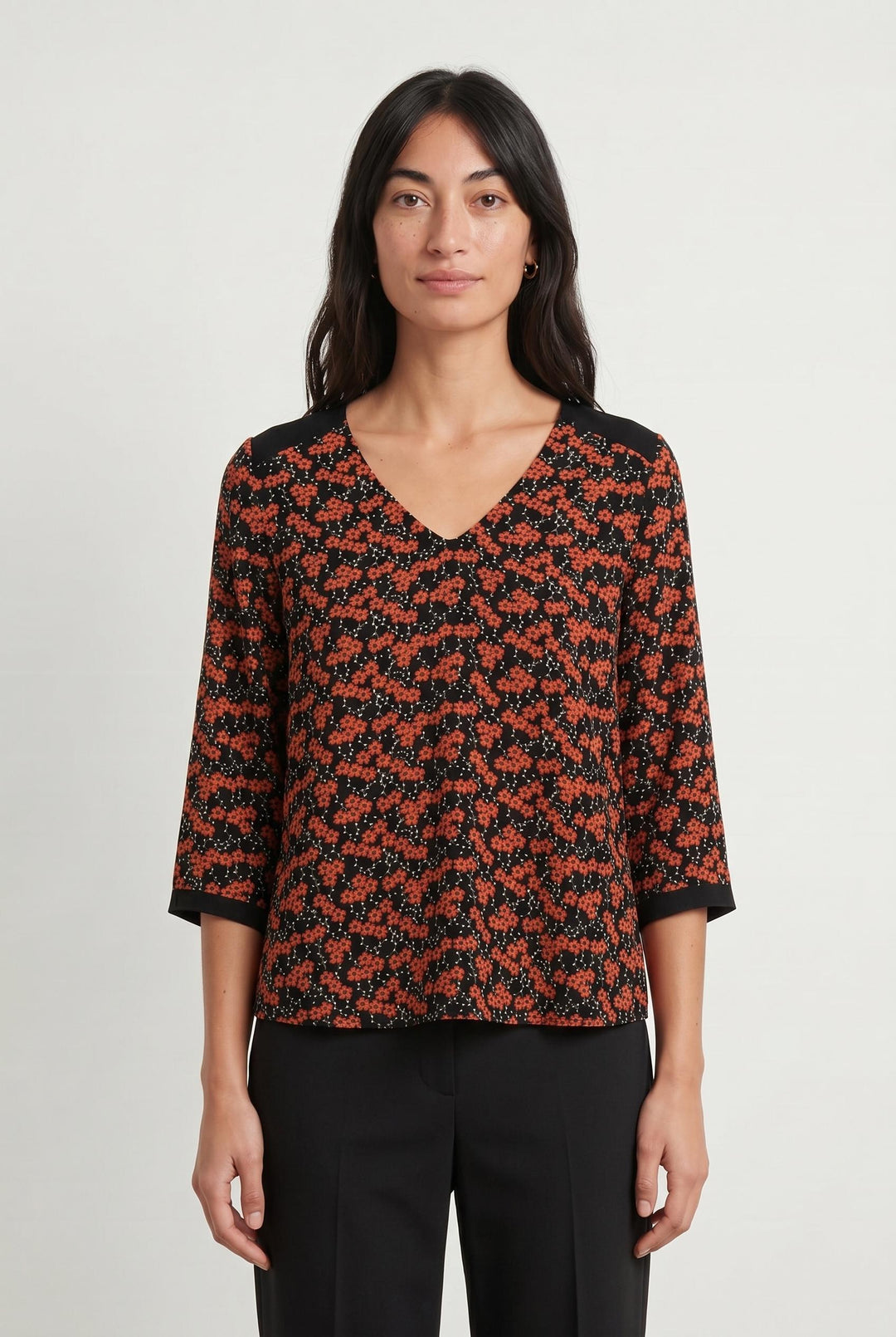 Blouse Noire et Rouge - Taille XS/34 de la marque I.Code | PARAD107210 - Vendu par Paradigme - Image 1