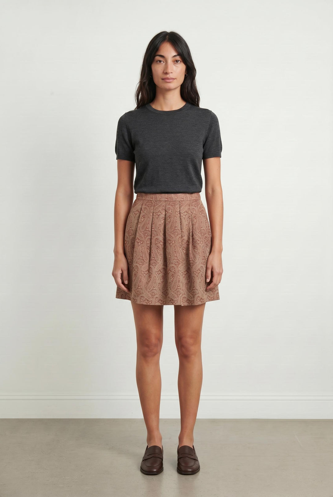 Jupe Plissée Rose et Beige - Taille M/38 de la marque Agnès b. | PARAD107218 - Vendu par Paradigme - Image 1