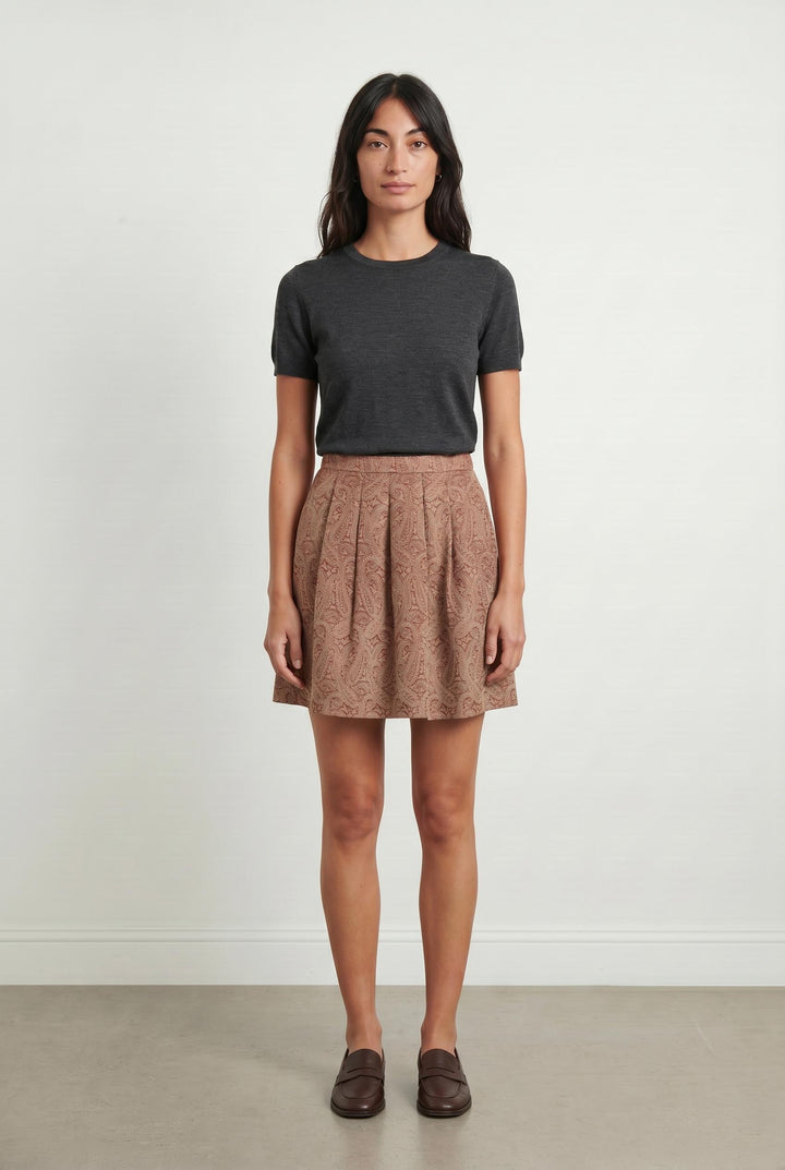 Jupe Plissée Rose et Beige - Taille M/38 de la marque Agnès b. | PARAD107218 - Vendu par Paradigme - Image 1