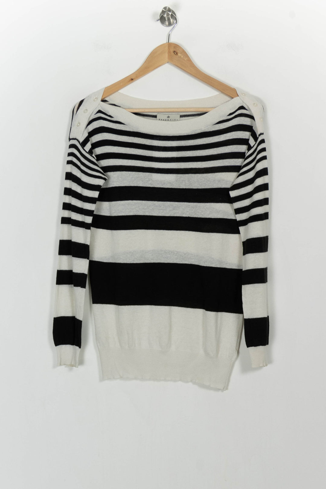 Pull Rayé Noir et Blanc - Taille S/36 de la marque Essentiel Antwerp | PARAD107220 - Vendu par Paradigme - Image 2