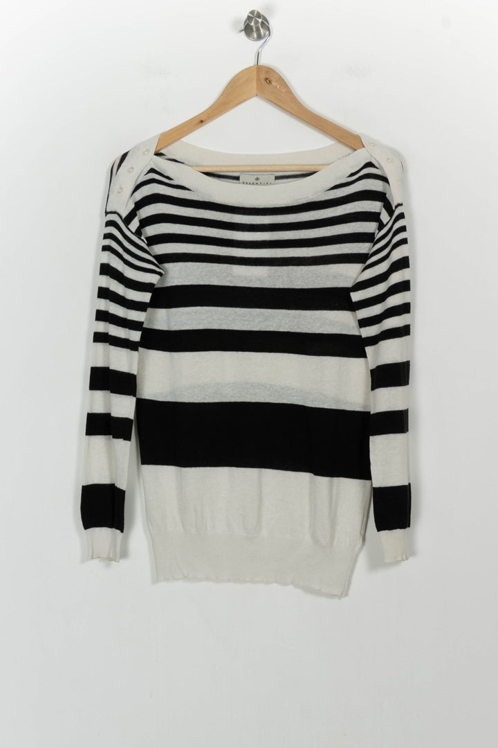 Pull Rayé Noir et Blanc - Taille S/36 de la marque Essentiel Antwerp | PARAD107220 - Vendu par Paradigme - Image 2