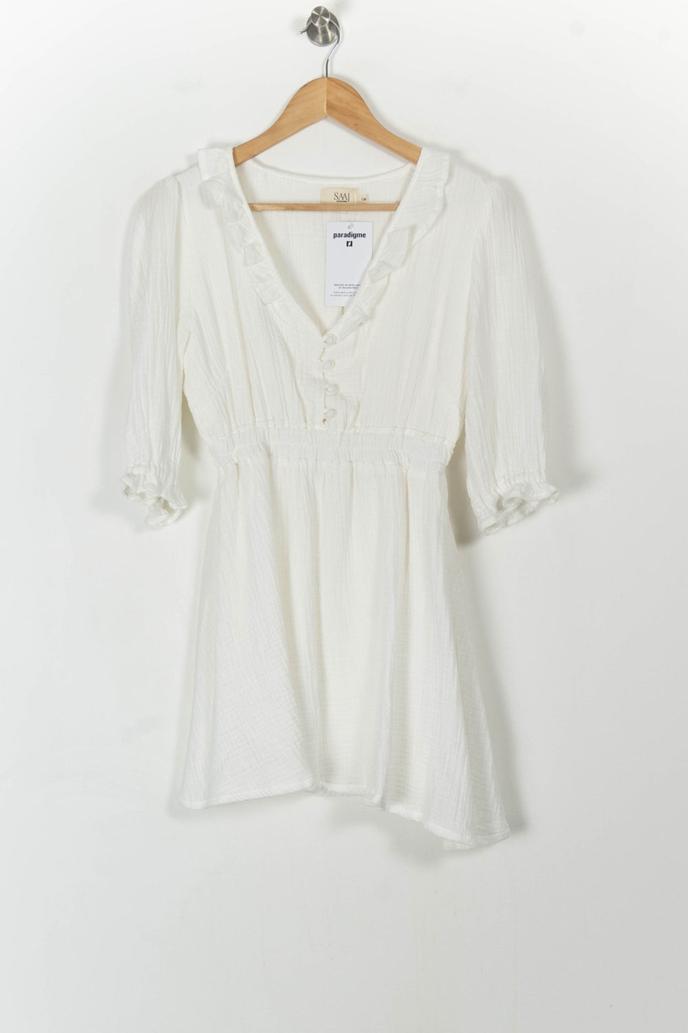 Robe Courte Blanche - Taille M/38 de la marque SAAJ | PARAD107228 - Vendu par Paradigme - Image 2