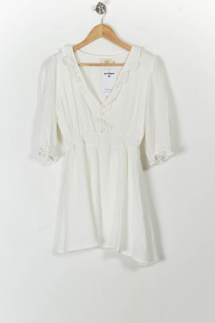 Robe Courte Blanche - Taille M/38 de la marque SAAJ | PARAD107228 - Vendu par Paradigme - Image 2