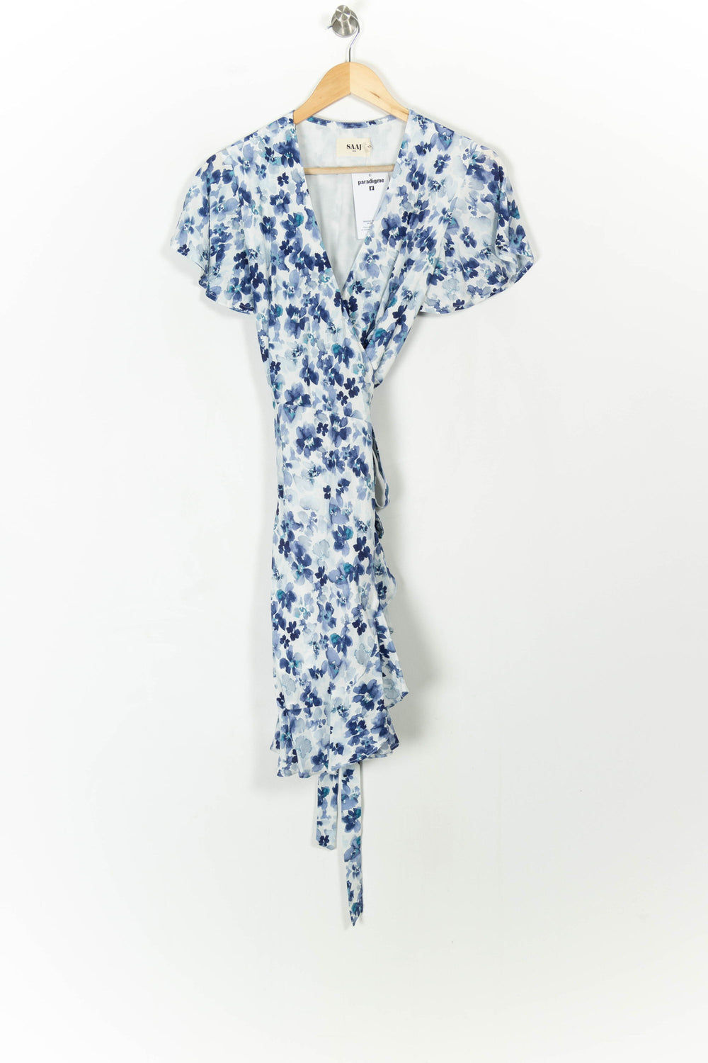 Robe Portefeuille Bleu et Blanc - Taille M/38 de la marque SAAJ | PARAD107229 - Vendu par Paradigme - Image 2