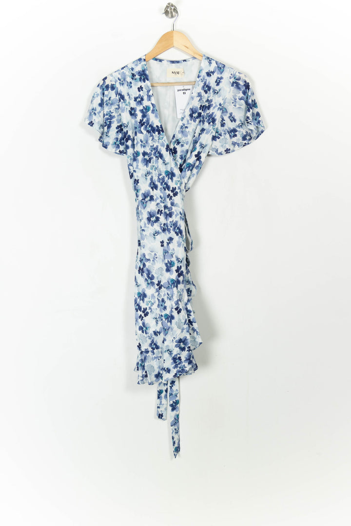 Robe Portefeuille Bleu et Blanc - Taille M/38 de la marque SAAJ | PARAD107229 - Vendu par Paradigme - Image 2