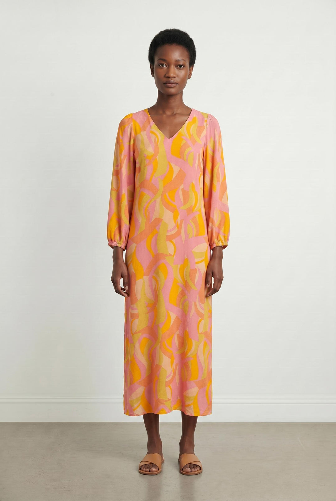 Robe Longue Rose et Jaune - Taille XXS/32 de la marque Grace & Mila | PARAD107236 - Vendu par Paradigme - Image 1