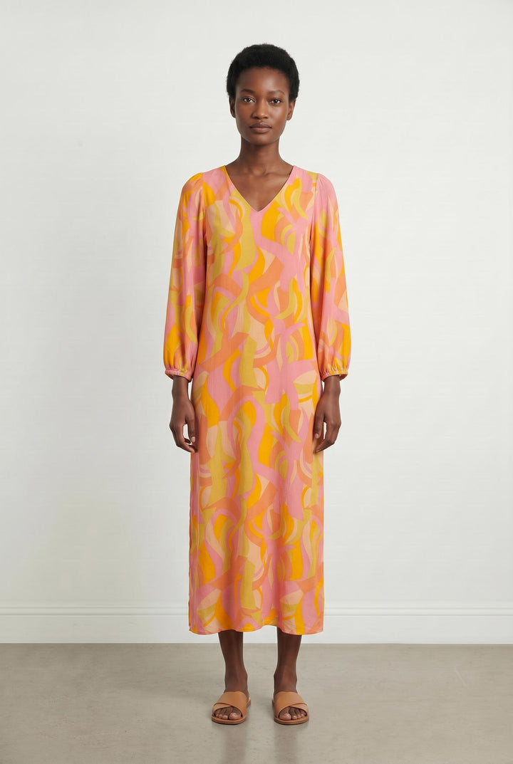 Robe Longue Rose et Jaune - Taille XXS/32 de la marque Grace & Mila | PARAD107236 - Vendu par Paradigme - Image 1