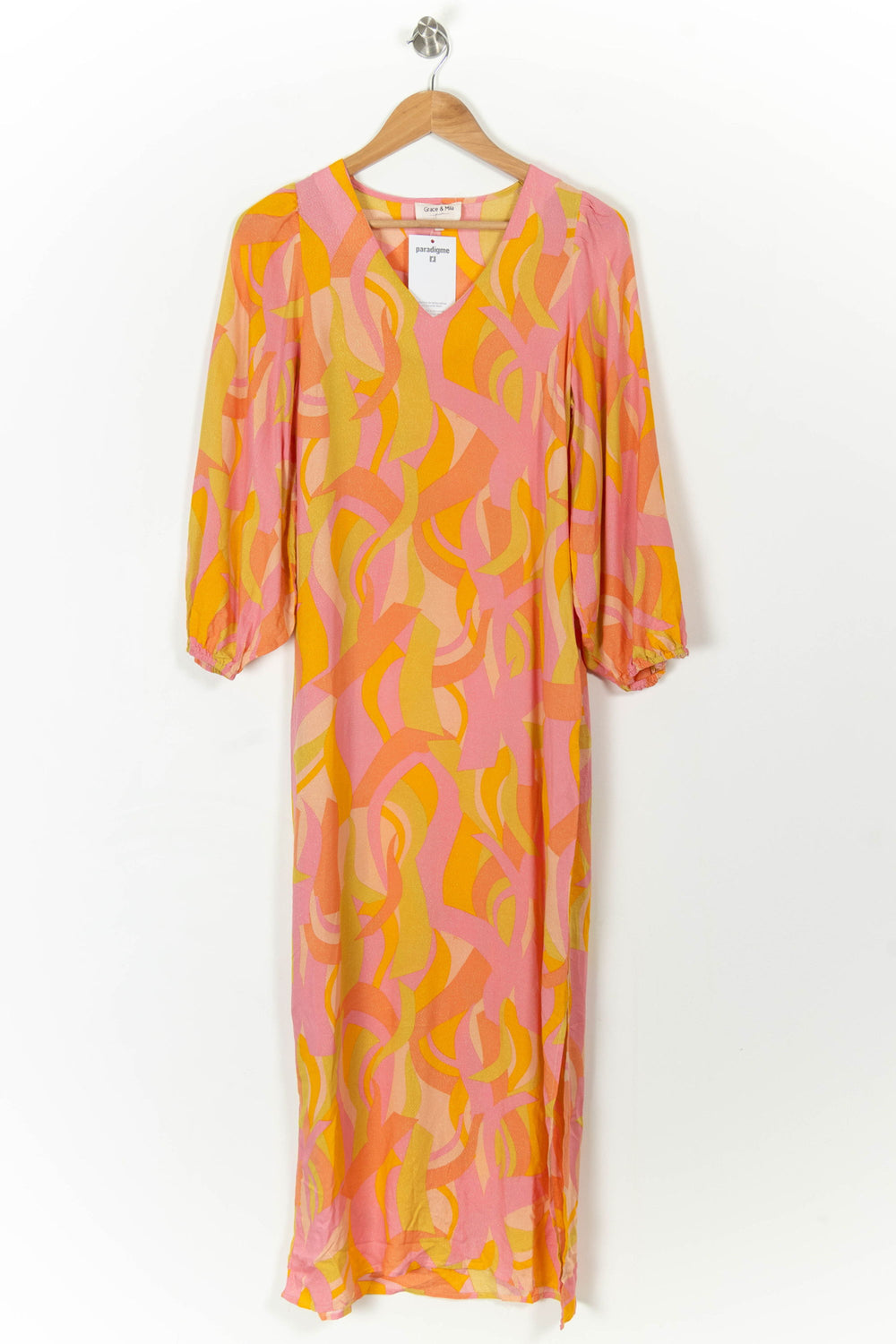 Robe Longue Rose et Jaune - Taille XXS/32 de la marque Grace & Mila | PARAD107236 - Vendu par Paradigme - Image 2