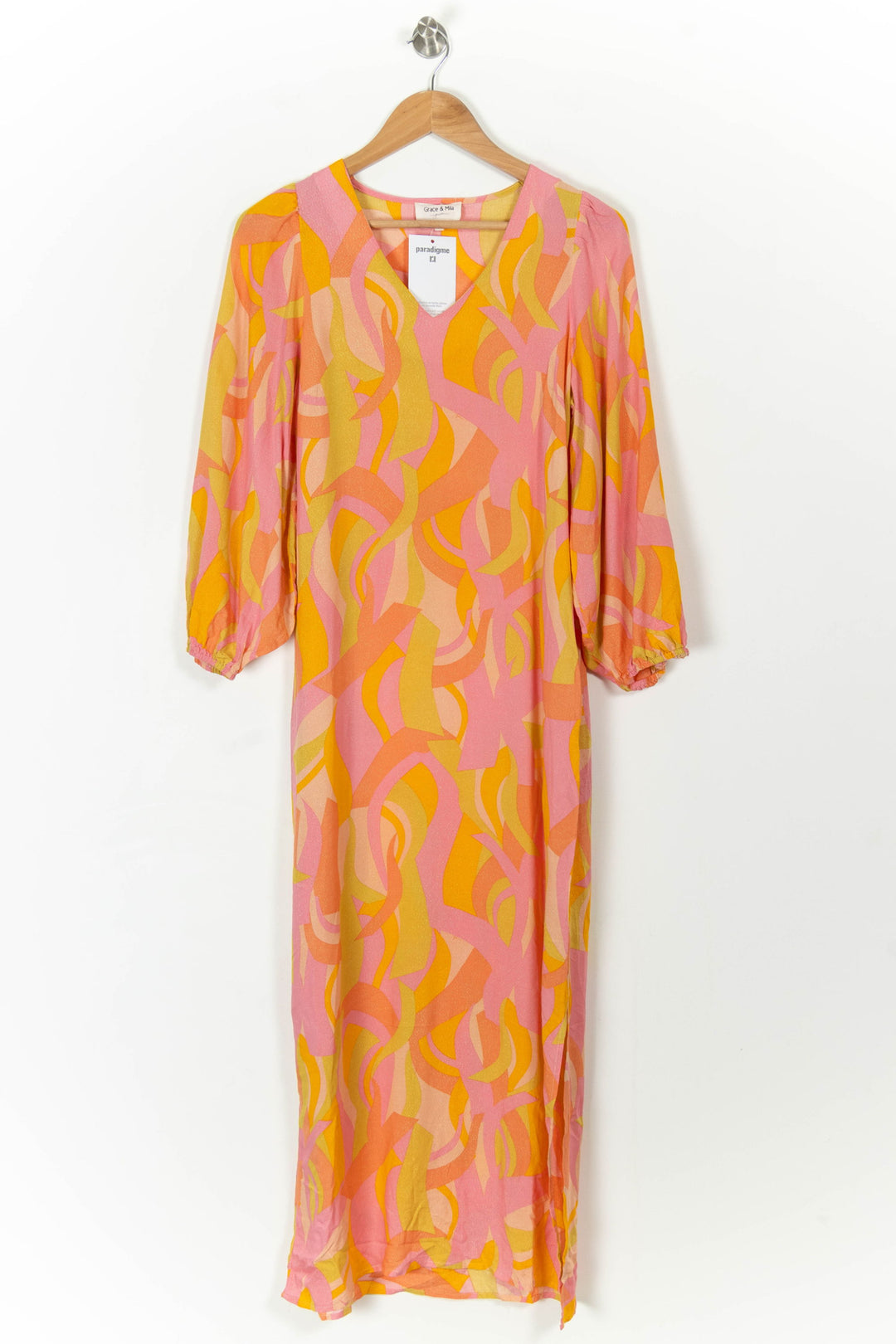 Robe Longue Rose et Jaune - Taille XXS/32 de la marque Grace & Mila | PARAD107236 - Vendu par Paradigme - Image 2