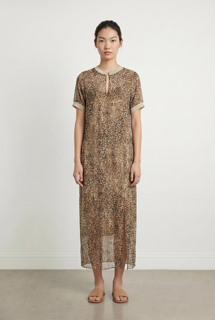Robe Longue Léopard Beige - Taille M/38 de la marque Imprevu | PARAD107241 - Vendu par Paradigme - Image 1