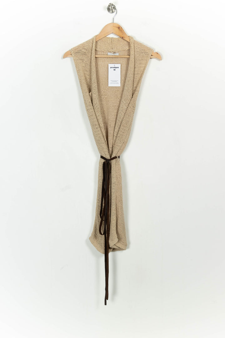Gilet Sans Manches Beige et Marron - Taille S/36 de la marque IKKS | PARAD107258 - Vendu par Paradigme - Image 2