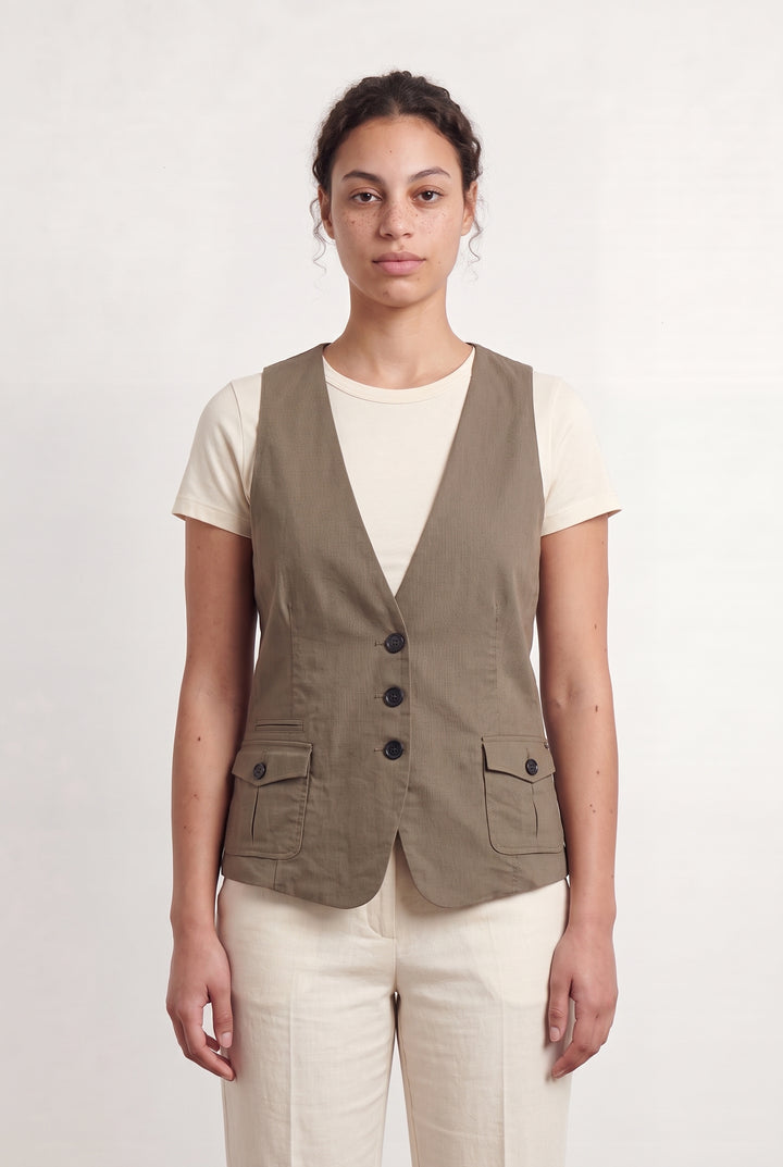 Gilet Beige - Taille L/40 de la marque IKKS | PARAD107259 - Vendu par Paradigme - Image 1