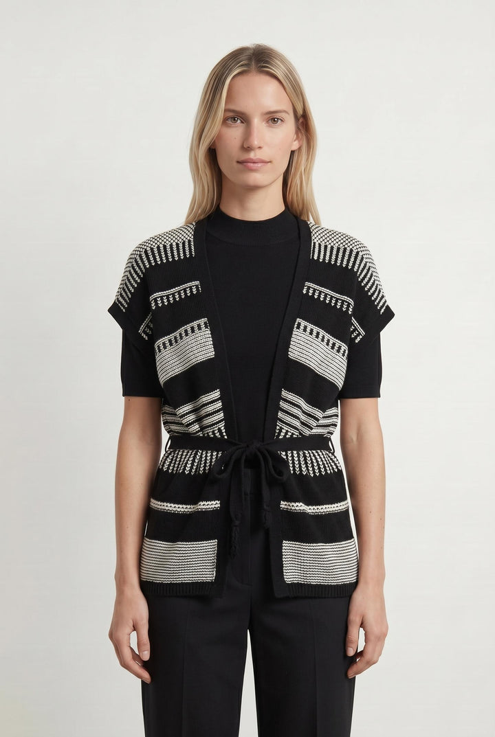 Gilet Noir et Blanc - Taille M/38 de la marque IKKS | PARAD107269 - Vendu par Paradigme - Image 1