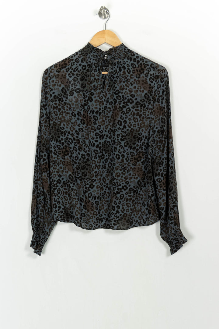 Blouse Léopard Noire et Grise - Taille M/38 de la marque IKKS | PARAD107275 - Vendu par Paradigme - Image 4
