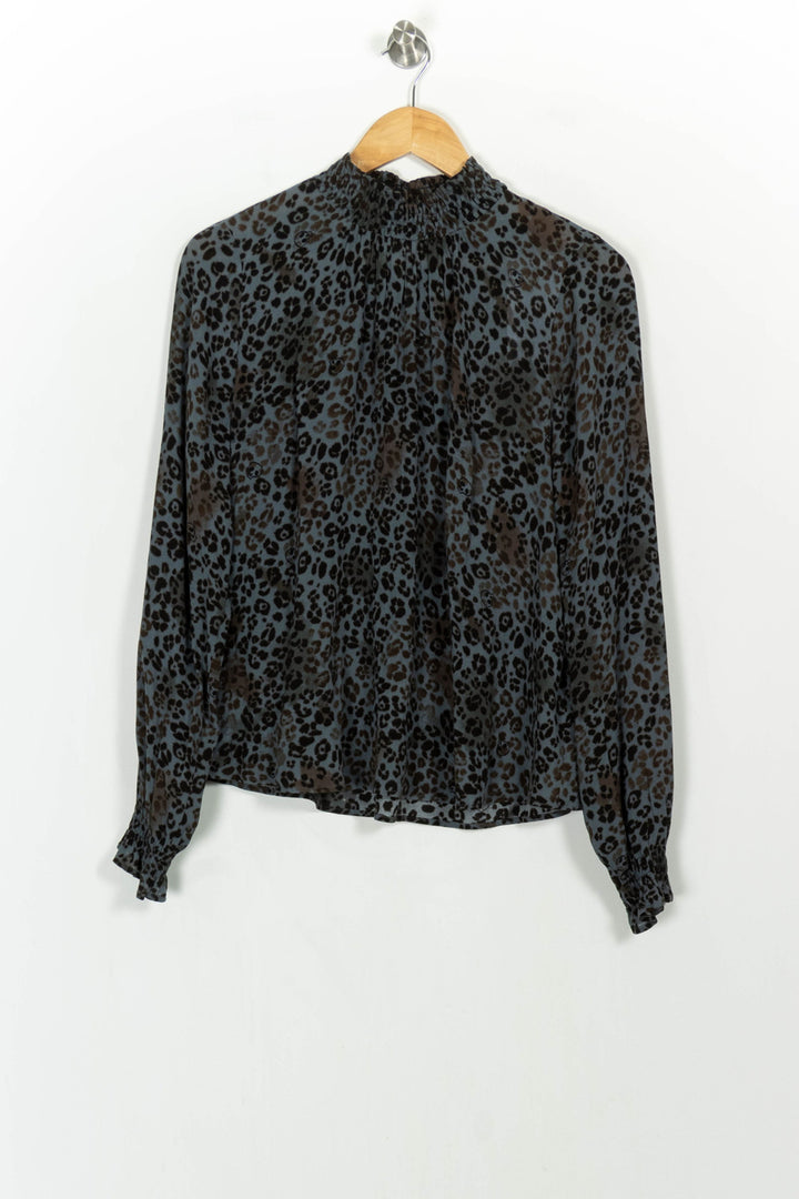 Blouse Léopard Noire et Grise - Taille M/38 de la marque IKKS | PARAD107275 - Vendu par Paradigme - Image 2