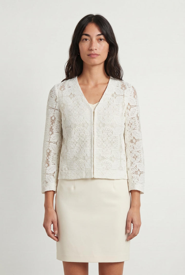 Veste Dentelle Blanche - Taille M/38 de la marque Maje | PARAD107288 - Vendu par Paradigme - Image 1