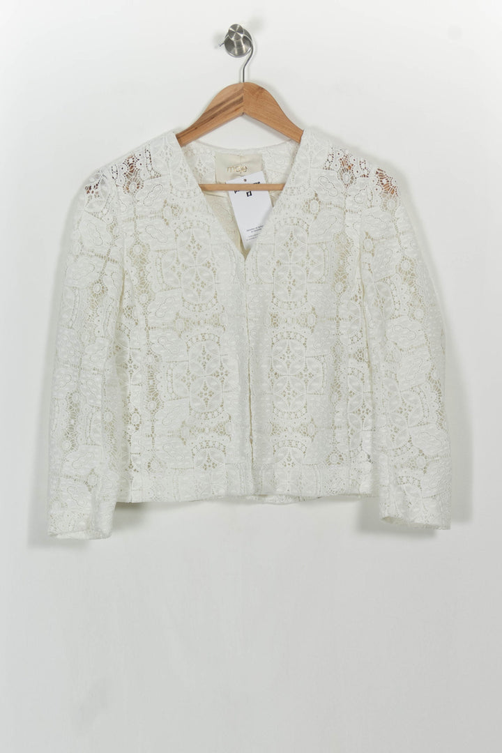 Veste Dentelle Blanche - Taille M/38 de la marque Maje | PARAD107288 - Vendu par Paradigme - Image 2