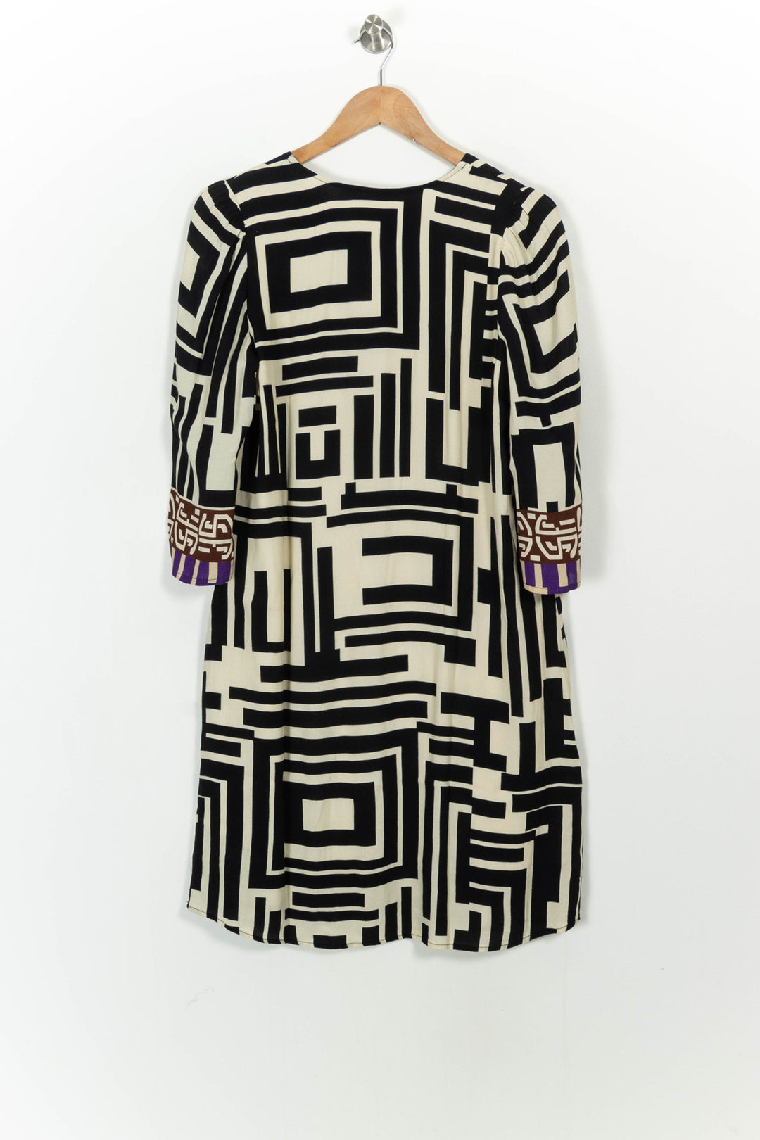 Robe Droite Noire et Beige - Taille S/36 de la marque Stella Forest | PARAD107293 - Vendu par Paradigme - Image 4