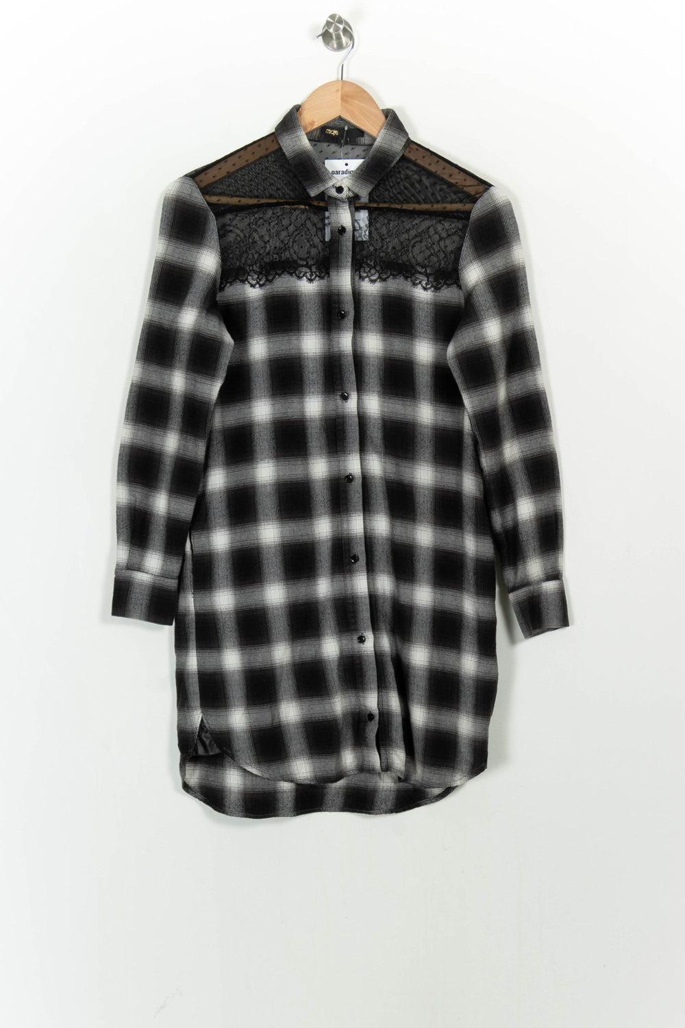 Chemise Longue Noire et Blanche - Taille S/36 de la marque Maje | PARAD107300 - Vendu par Paradigme - Image 2