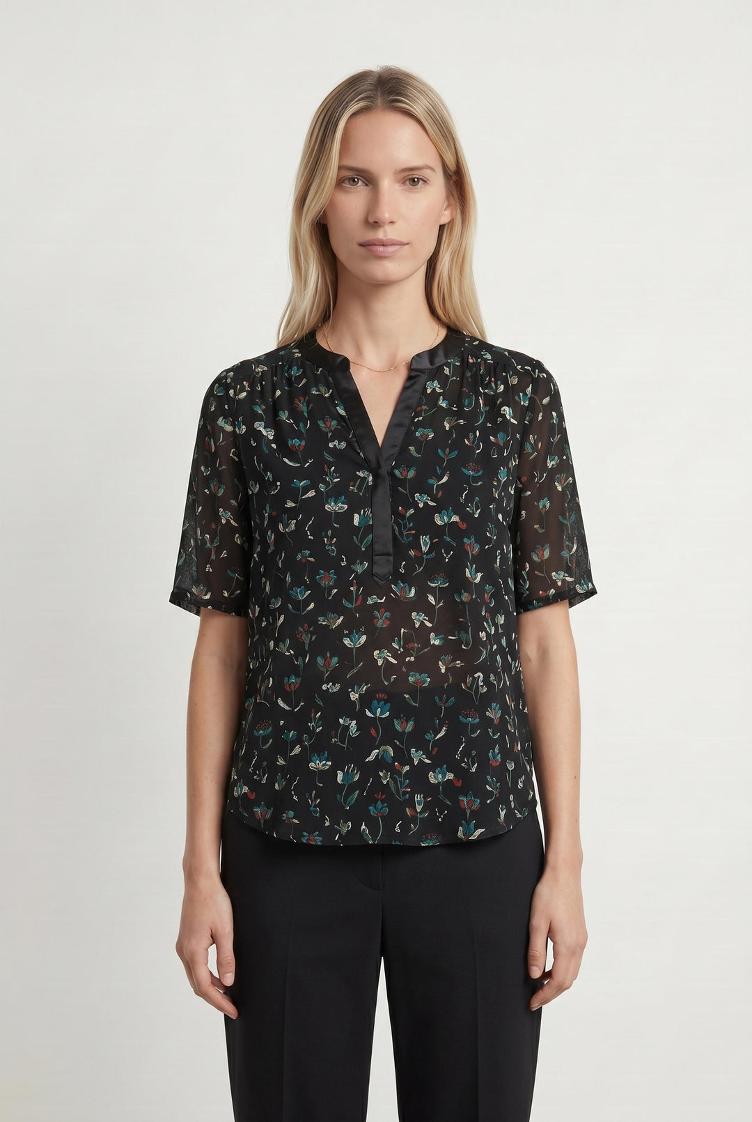 Blouse Noire à Motifs - Taille XS/34 de la marque One Step | PARAD107309 - Vendu par Paradigme - Image 1