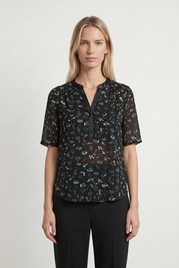 Blouse Noire à Motifs - Taille XS/34 de la marque One Step | PARAD107309 - Vendu par Paradigme - Image 1
