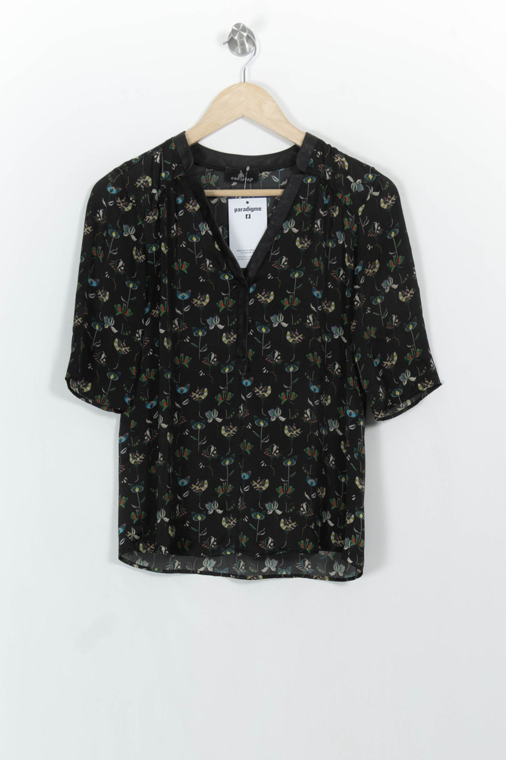 Blouse Noire à Motifs - Taille XS/34 de la marque One Step | PARAD107309 - Vendu par Paradigme - Image 2
