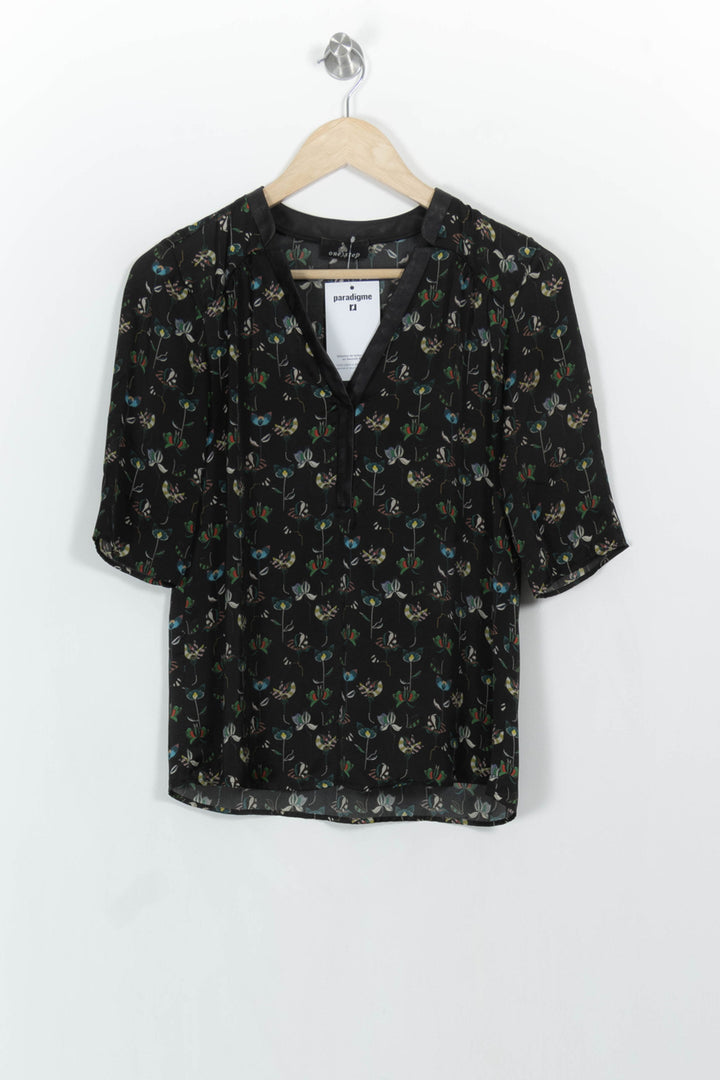 Blouse Noire à Motifs - Taille XS/34 de la marque One Step | PARAD107309 - Vendu par Paradigme - Image 2