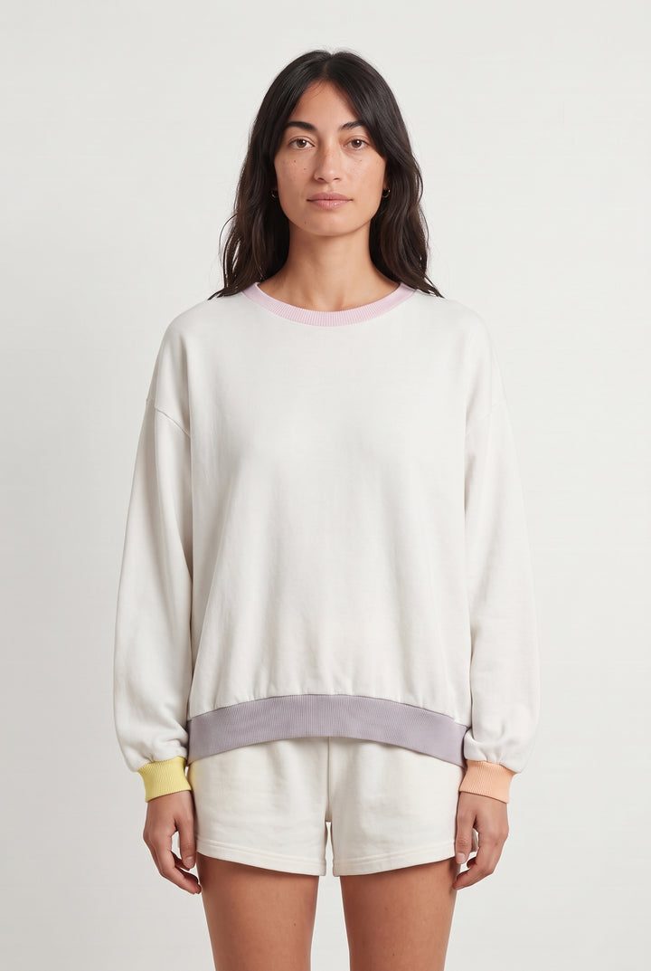 Sweat Blanc et Violet - Taille M/38 de la marque Des petits hauts | PARAD107310 - Vendu par Paradigme - Image 1
