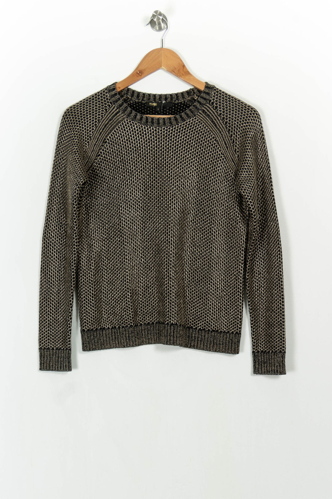 Pull Doré et Noir - Taille S/36 de la marque Maje | PARAD107316 - Vendu par Paradigme - Image 2