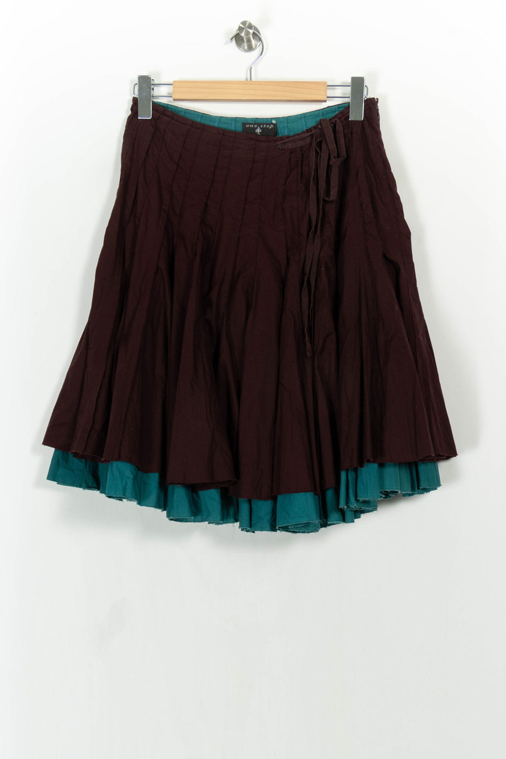 Jupe Midi Bordeaux et Verte - Taille M/38 de la marque One Step | PARAD107317 - Vendu par Paradigme - Image 2