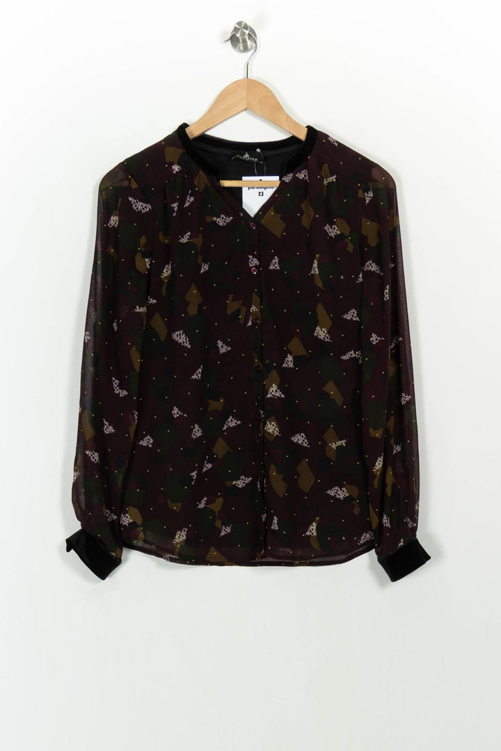 Blouse Violette et Kaki - Taille S/36 de la marque One Step | PARAD107320 - Vendu par Paradigme - Image 2
