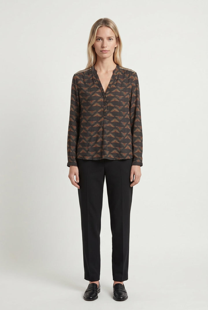 Blouse Noire et Orange - Taille XS/34 de la marque One Step | PARAD107321 - Vendu par Paradigme - Image 1