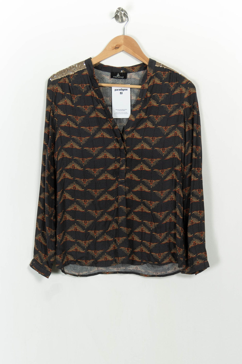 Blouse Noire et Orange - Taille XS/34 de la marque One Step | PARAD107321 - Vendu par Paradigme - Image 2