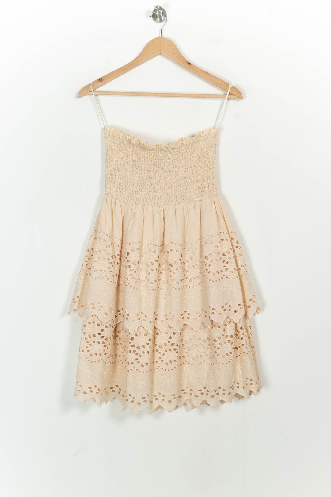 Robe Brodée Beige - Taille M/38 de la marque Bérénice | PARAD107338 - Vendu par Paradigme - Image 2