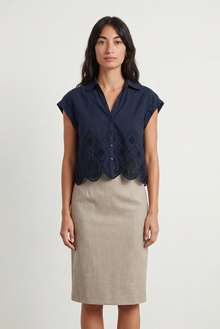 Blouse Bleue - Taille M/38 de la marque Caroll | PARAD107341 - Vendu par Paradigme - Image 1