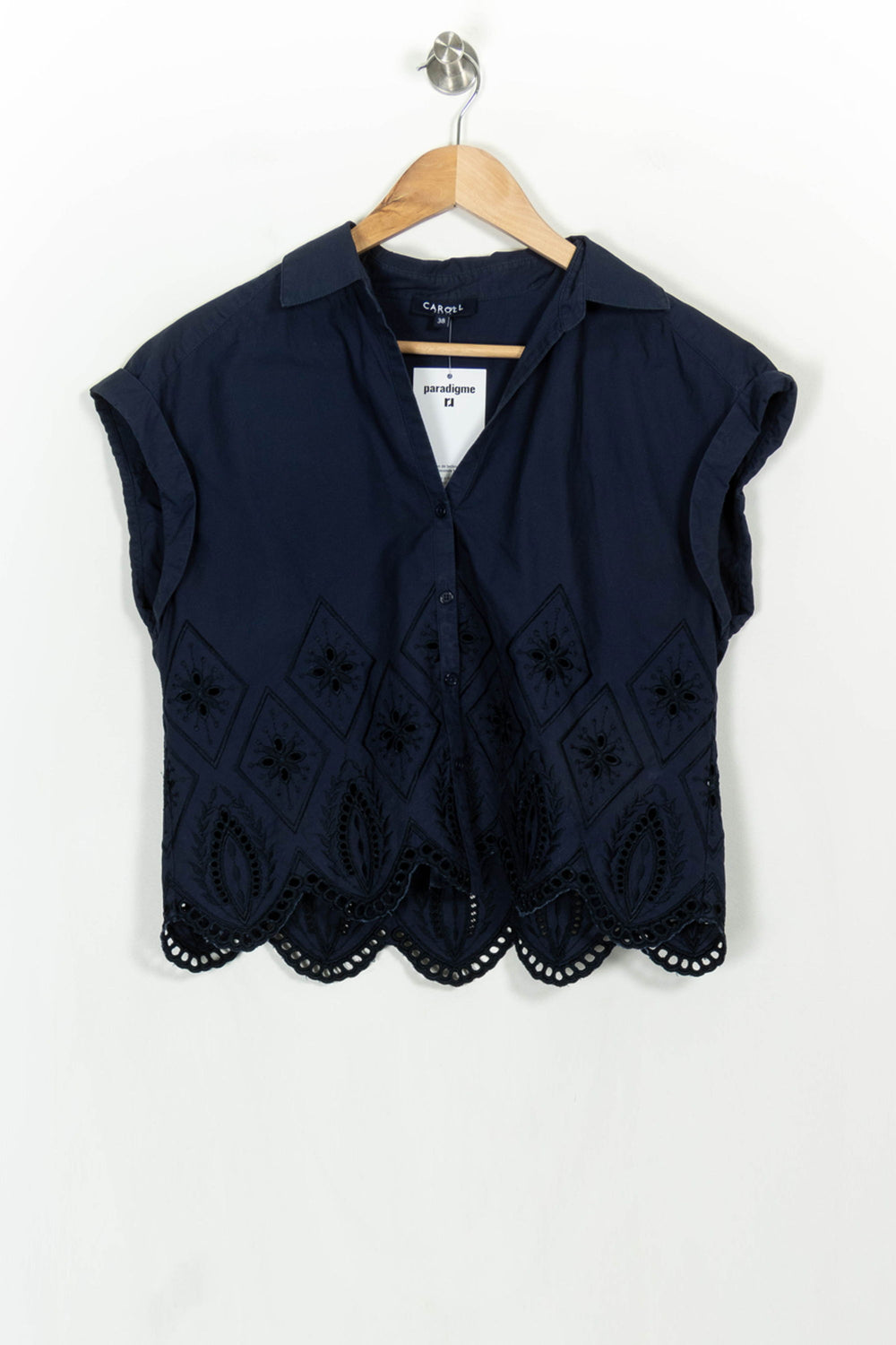 Blouse Bleue - Taille M/38 de la marque Caroll | PARAD107341 - Vendu par Paradigme - Image 2