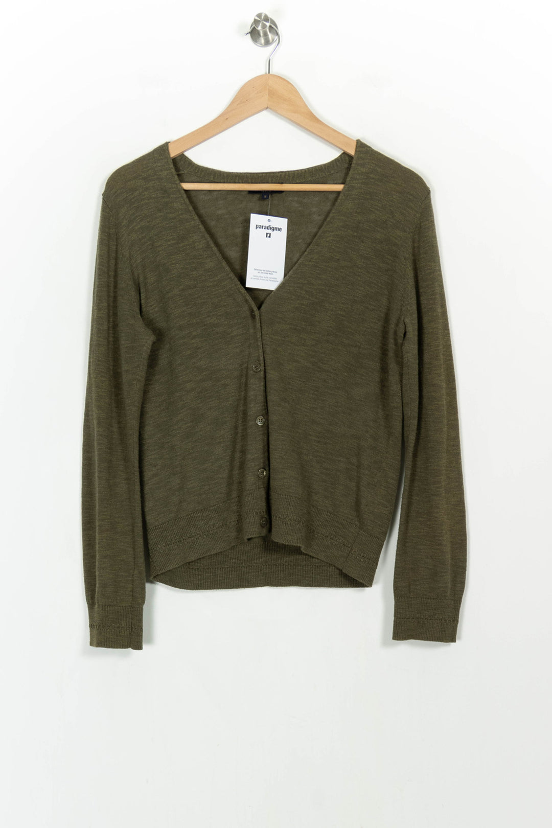 Cardigan Vert - Taille M/38 de la marque Caroll | PARAD107342 - Vendu par Paradigme - Image 2