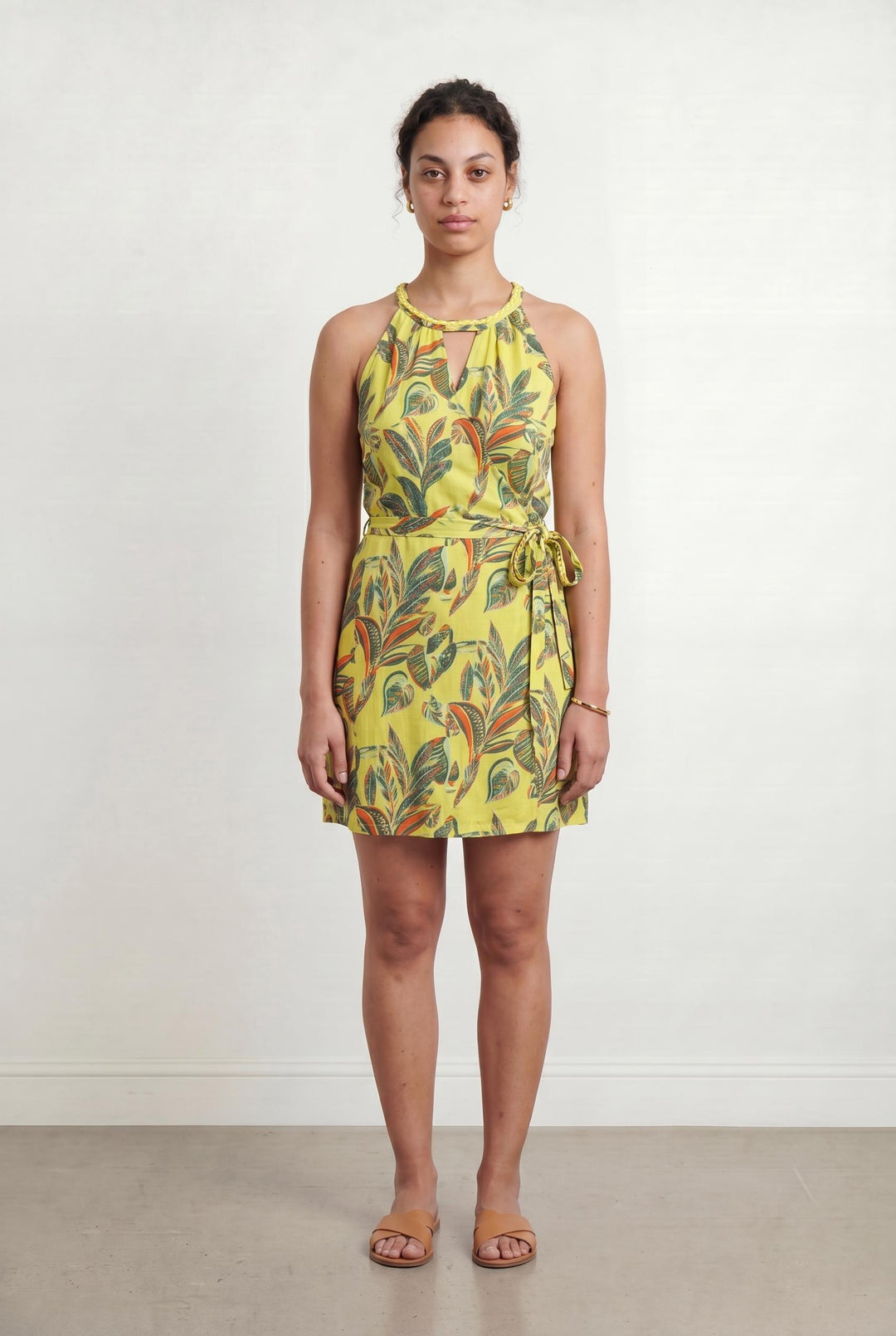 Robe Portefeuille Jaune et Vert - Taille L/40 de la marque One Step | PARAD107344 - Vendu par Paradigme - Image 1