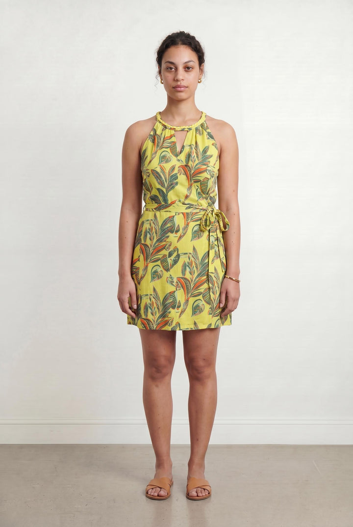 Robe Portefeuille Jaune et Vert - Taille L/40 de la marque One Step | PARAD107344 - Vendu par Paradigme - Image 1