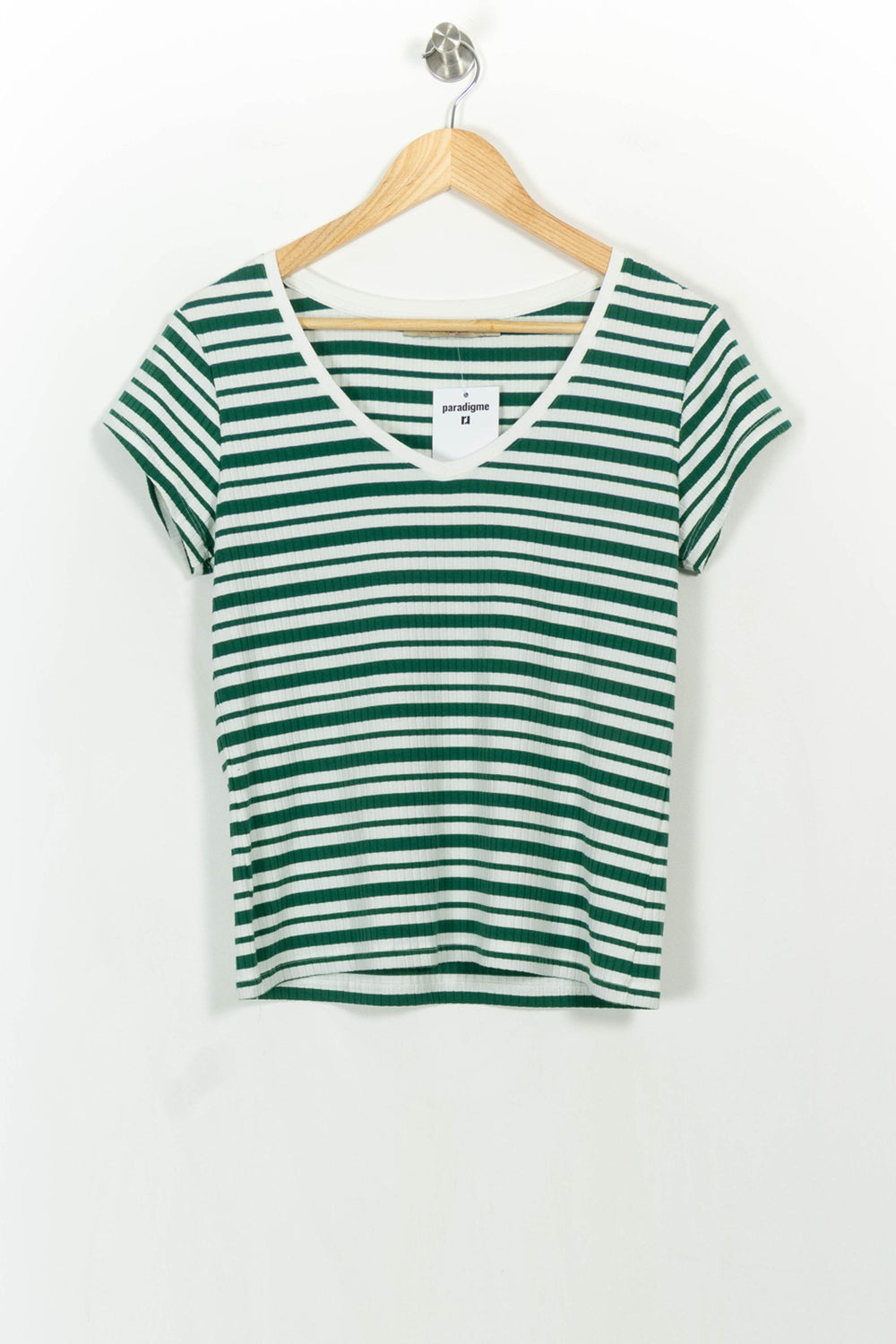 Tee-shirt Vert et Blanc - Taille M/38 de la marque La Fée Maraboutée | PARAD107351 - Vendu par Paradigme - Image 2