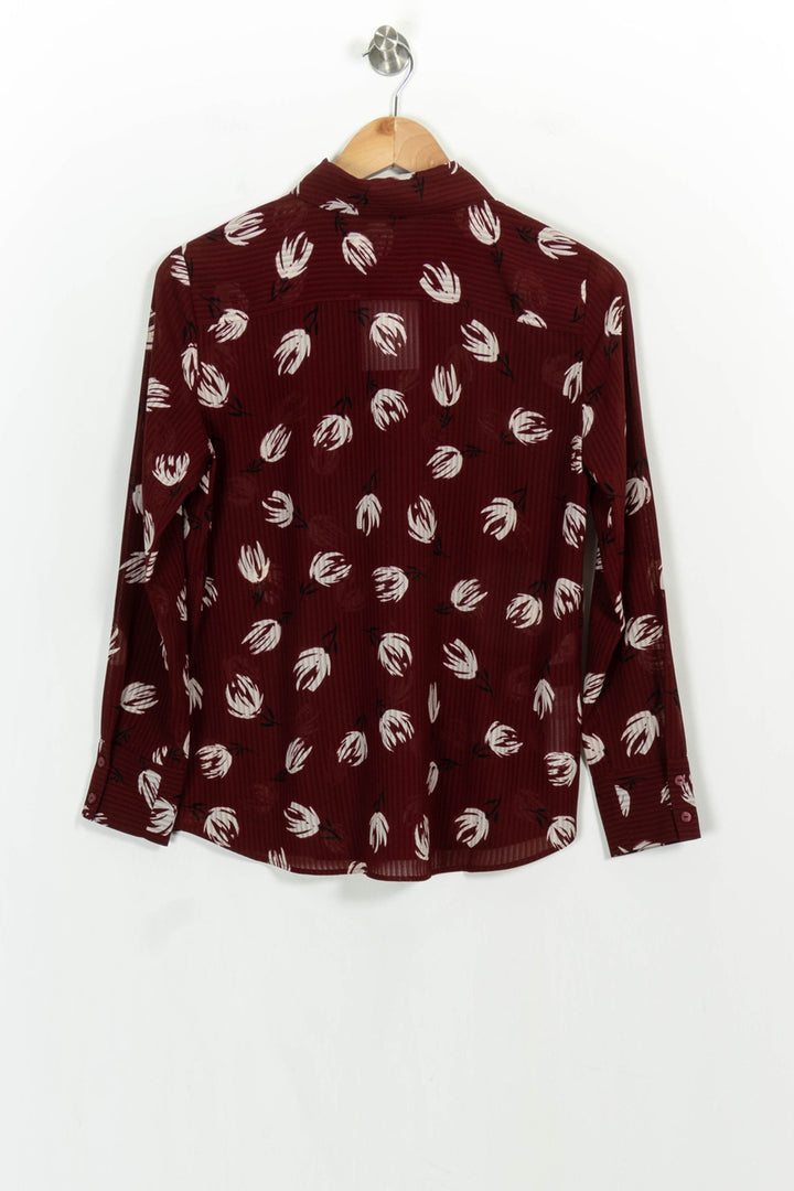 Chemise Bordeaux et Blanche - Taille XS/34 de la marque Comptoir des Cotonniers | PARAD107357 - Vendu par Paradigme - Image 4
