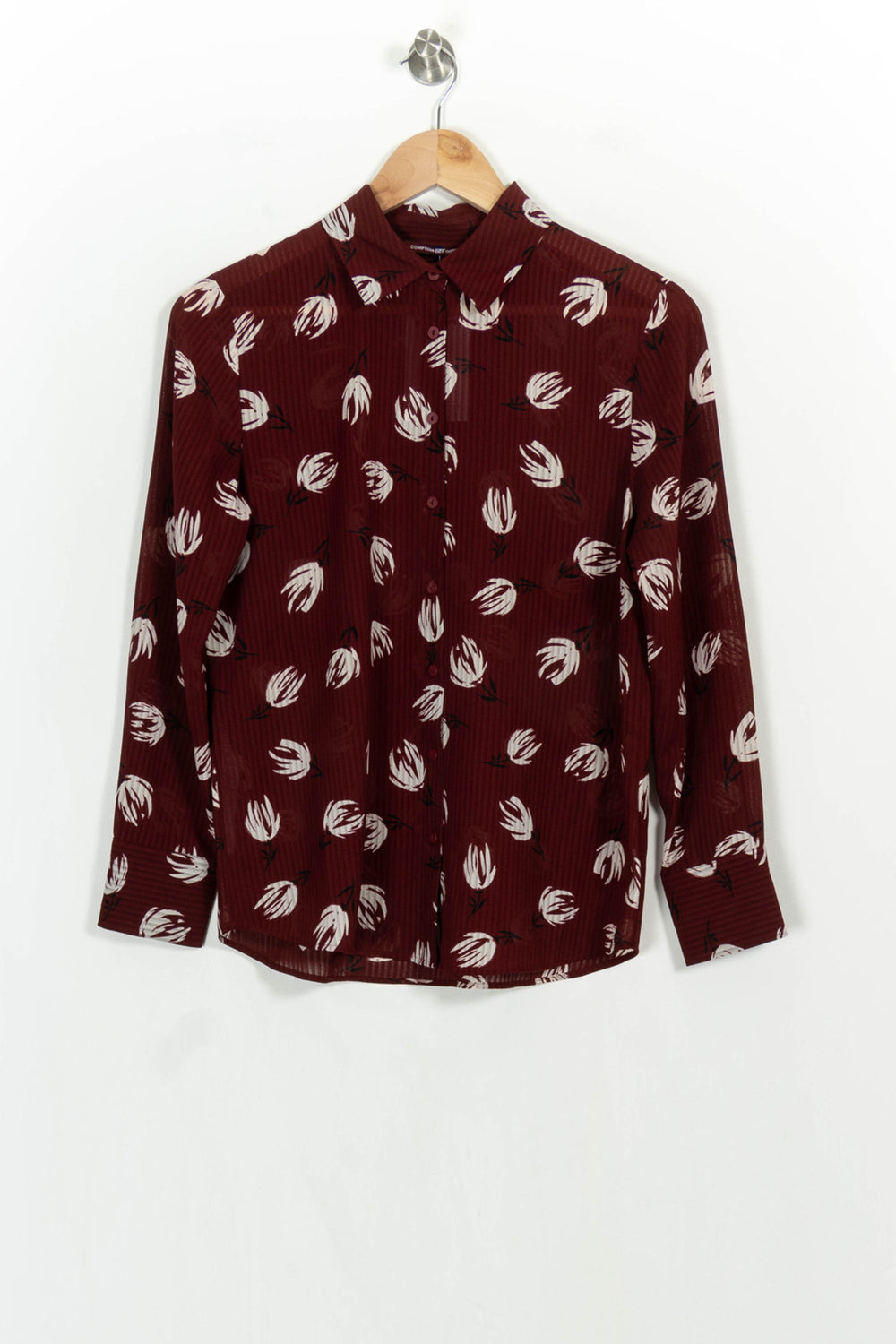 Chemise Bordeaux et Blanche - Taille XS/34 de la marque Comptoir des Cotonniers | PARAD107357 - Vendu par Paradigme - Image 2