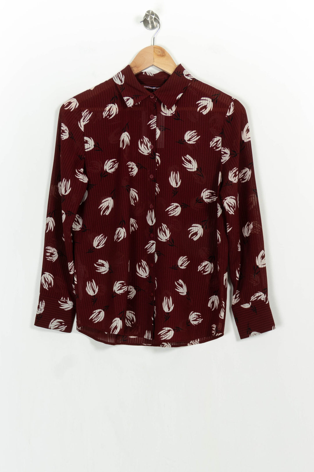 Chemise Bordeaux et Blanche - Taille XS/34 de la marque Comptoir des Cotonniers | PARAD107357 - Vendu par Paradigme - Image 2