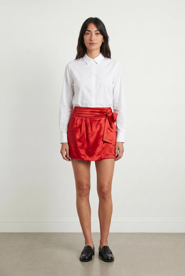 Jupe Portefeuille Rouge - Taille M/38 de la marque ba&sh | PARAD107366 - Vendu par Paradigme - Image 1